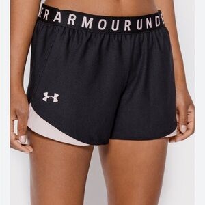 Under Armour Black/Pink loose fit Play up shorts 3.0